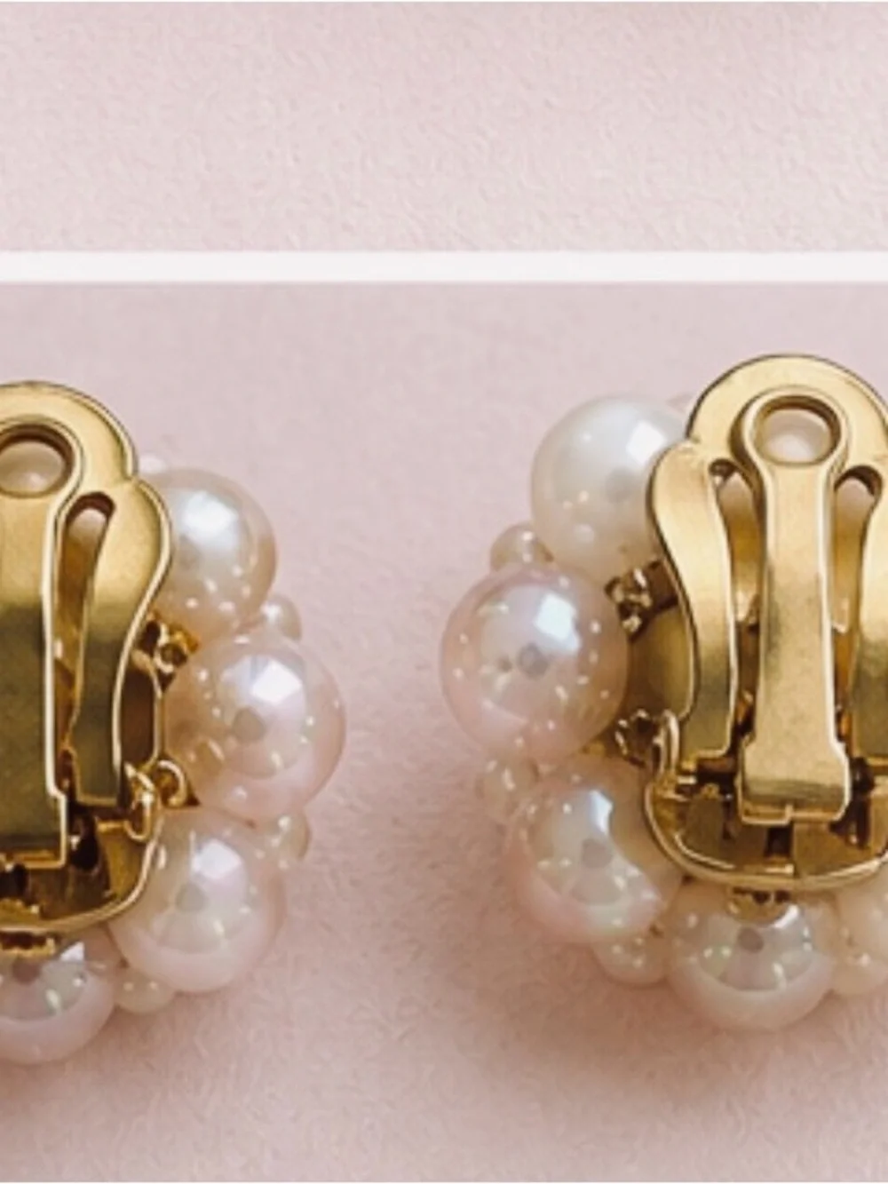 Vintage Japan 3 Strand Faux & Satin Glass Necklace Set w/ Matching Clip Earrings - Picture 8 of 8
